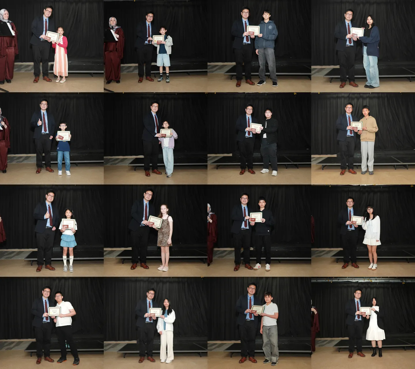Individual certificate presentations across all grade levels