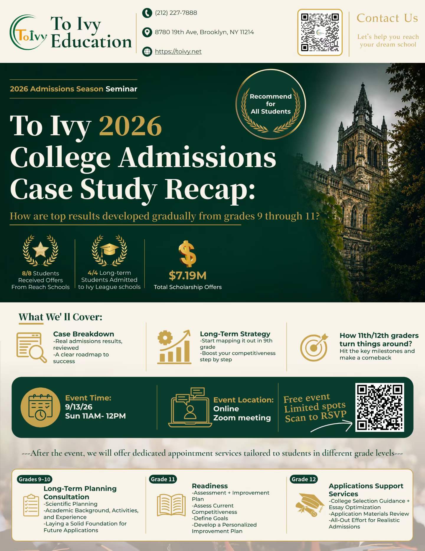 To Ivy 2026 College Admissions Case Study Recap: Free Online Seminar, September 13